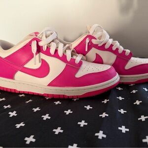 Nike Dunk Low Gradeschool 7Y Hot Pink and White Sneakers